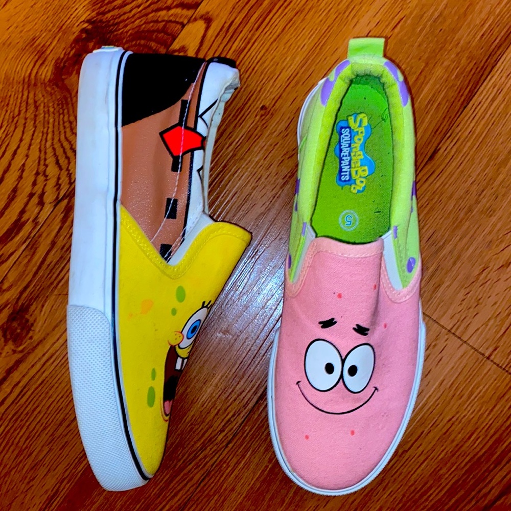 Sponebob and Patrick slip on shoes lightly used
